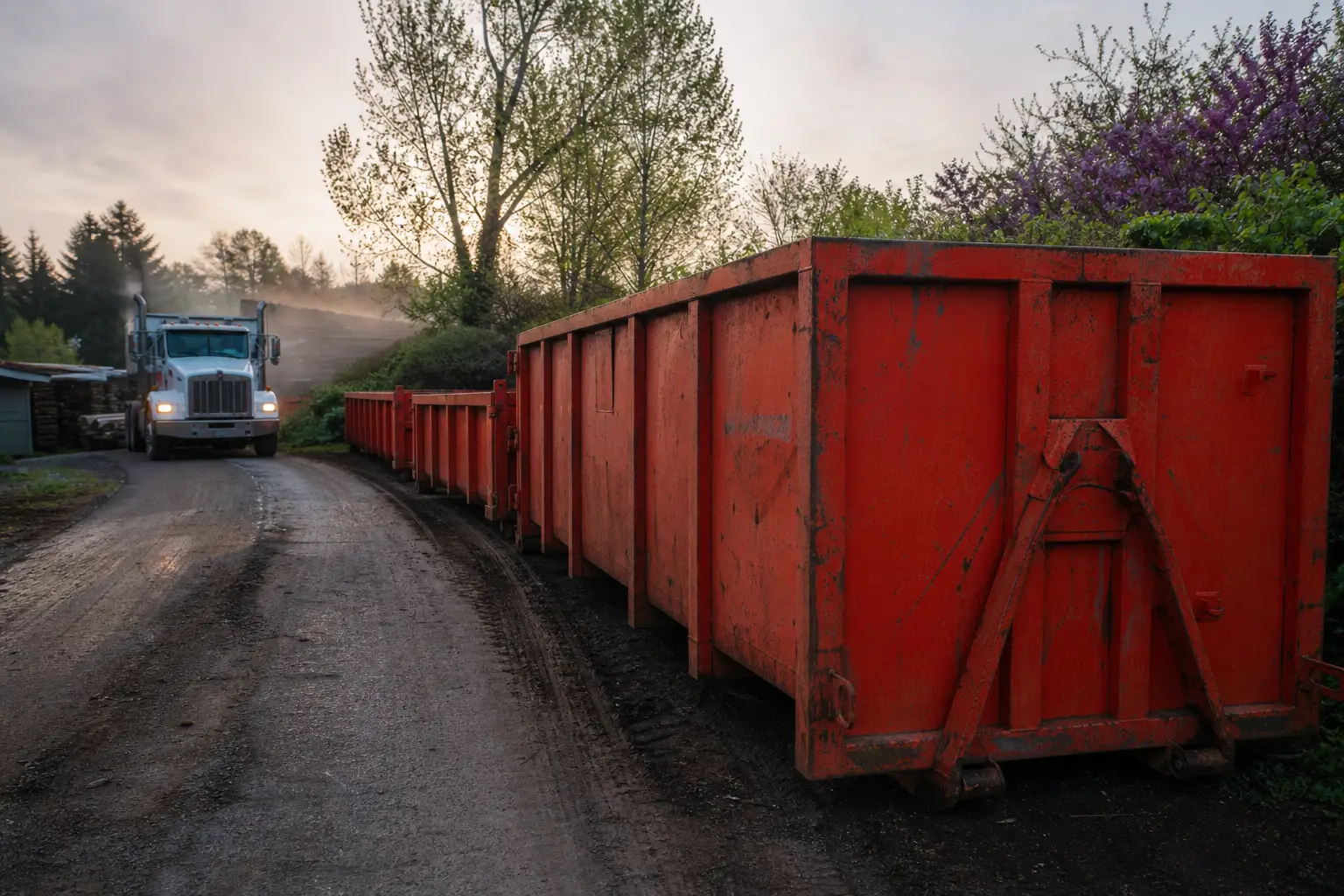 Fenwick Dumpster Rental crew and equipment, Greensboro, NC